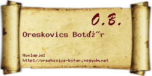 Oreskovics Botár névjegykártya